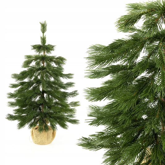 Maža dirbtinė eglutė LIMBA MINI, 60 cm, 100 % PE 3D, vazone su džiuto dekoru