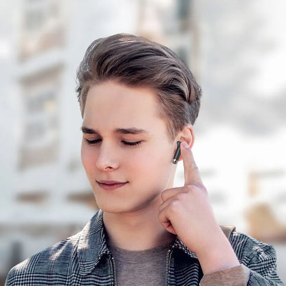 „Mcdodo Dynamic“ belaidės įkišamosios „Bluetooth“ ausinės su mikrofonu, įkrovimo dėklu ir dirželiu