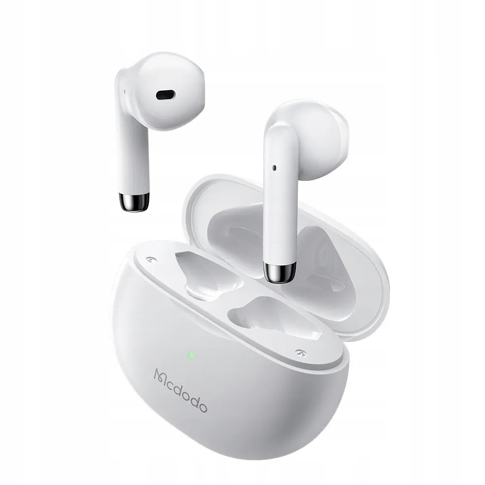 „Mcdodo Earbuds Lite“ belaidės į ausis įstatomos ausinės, „Bluetooth 5.3“, su mikrofonu, baltos