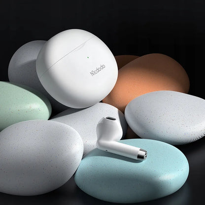 „Mcdodo Earbuds Lite“ belaidės į ausis įstatomos ausinės, „Bluetooth 5.3“, su mikrofonu, baltos
