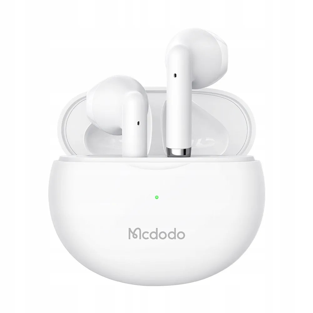 „Mcdodo Earbuds Lite“ belaidės į ausis įstatomos ausinės, „Bluetooth 5.3“, su mikrofonu, baltos