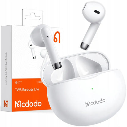 „Mcdodo Earbuds Lite“ belaidės į ausis įstatomos ausinės, „Bluetooth 5.3“, su mikrofonu, baltos
