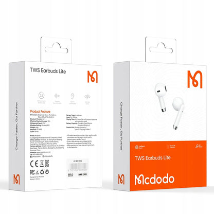 Mcdodo Earbuds Lite HP-8032 belaidės rožinės ausinės su mikrofonu ir įkrovimo dėklu