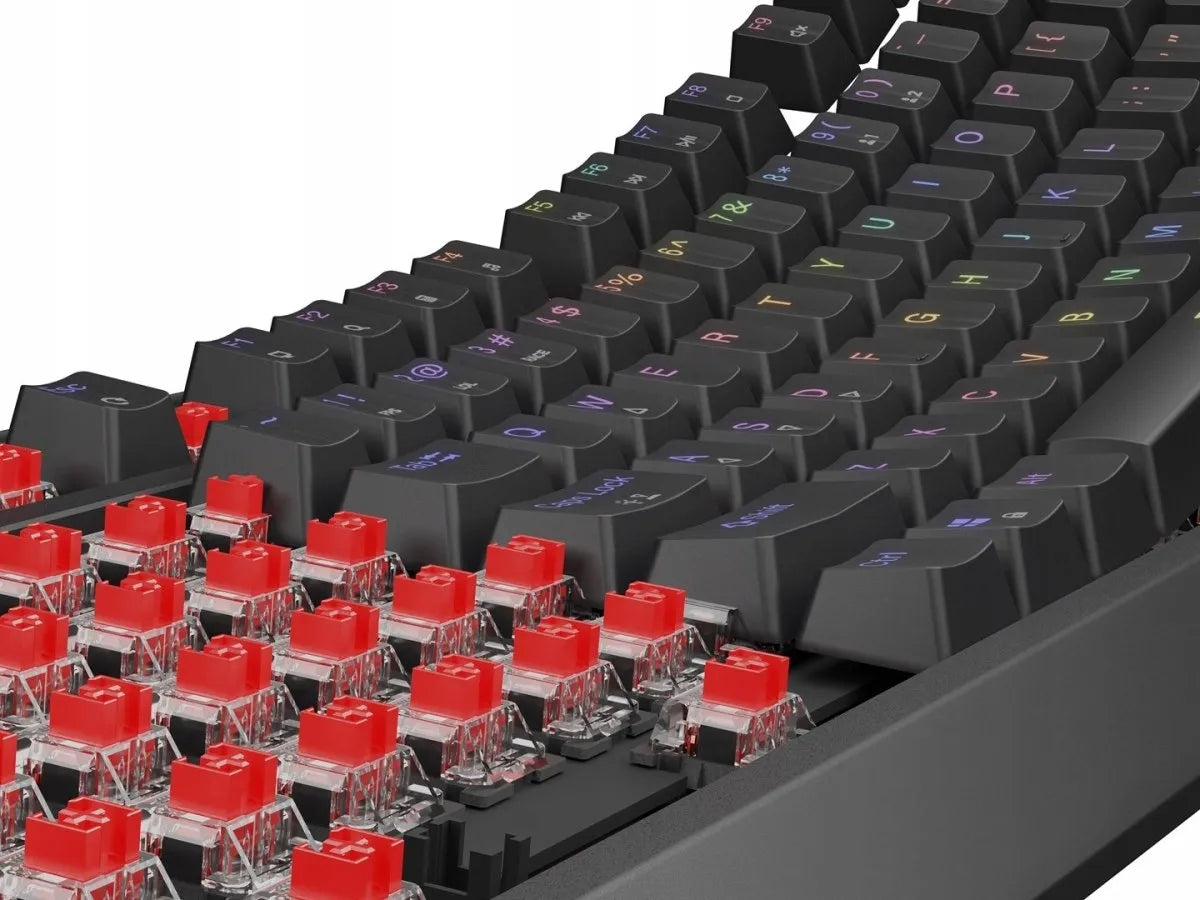 Mechaninė žaidimų klaviatūra Genesis Thor 230 TKL, US QWERTY, RGB, Outemu Red, juoda