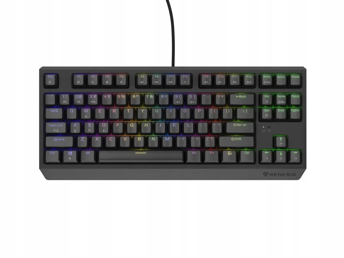 Mechaninė žaidimų klaviatūra Genesis Thor 230 TKL, US QWERTY, RGB, Outemu Red, juoda