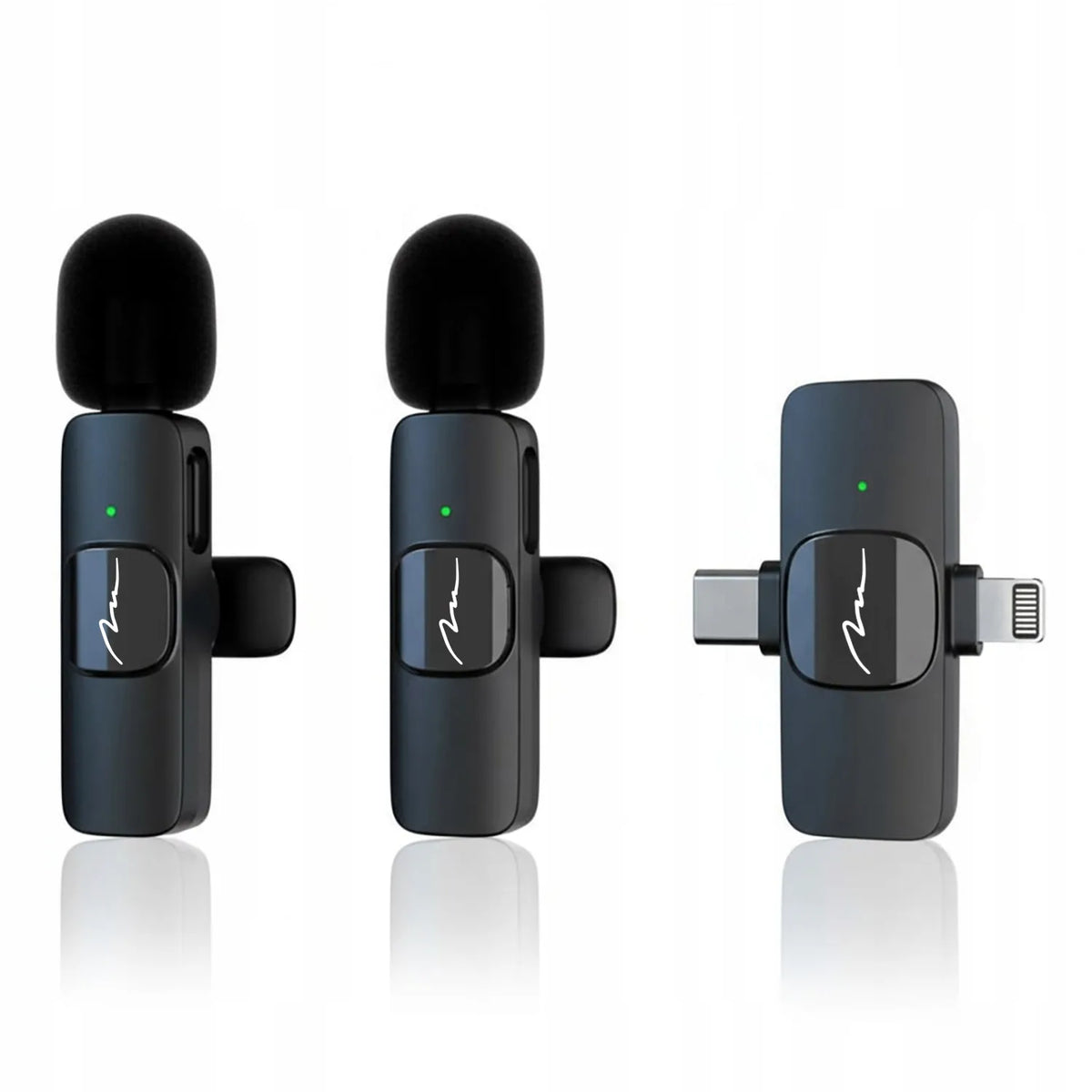 Media-Tech MT416 – 2 belaidžiai prisegami mini mikrofonai telefonui su USB-C ir Lightning imtuvu