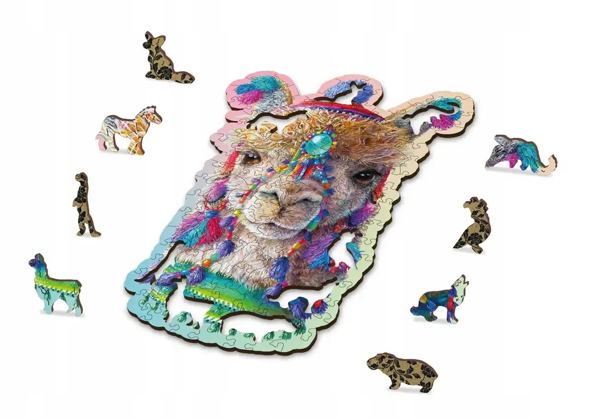 Medinė dėlionė 130 detalių Alpaca Wooden.City