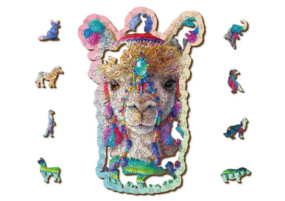 Medinė dėlionė 130 detalių Alpaca Wooden.City