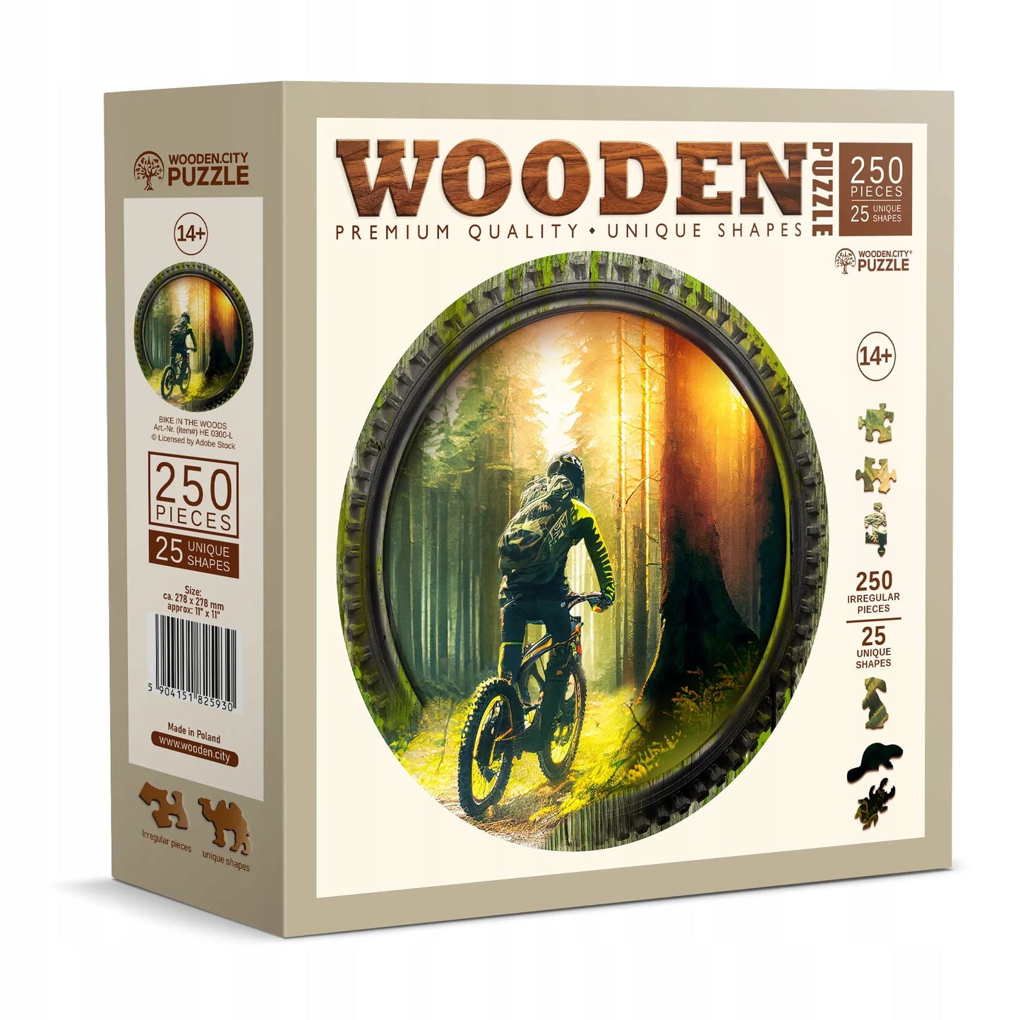 Medinė dėlionė Dviračiai miške 250 detalių Wooden.City