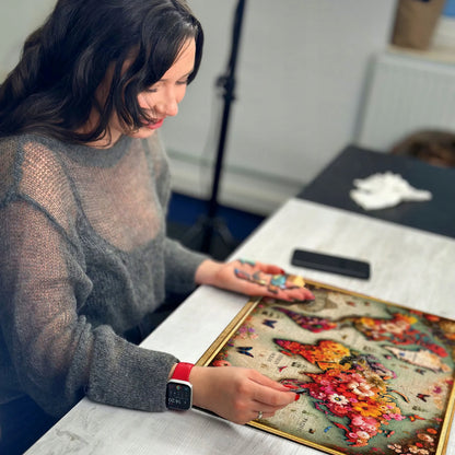 Medinė dėlionė „Spalvingas pasaulio žemėlapis“ 1010 detalių