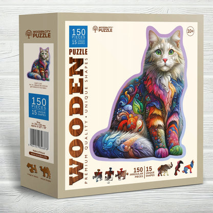 Medinė dėlionė Wooden City Katinas 150 dalių