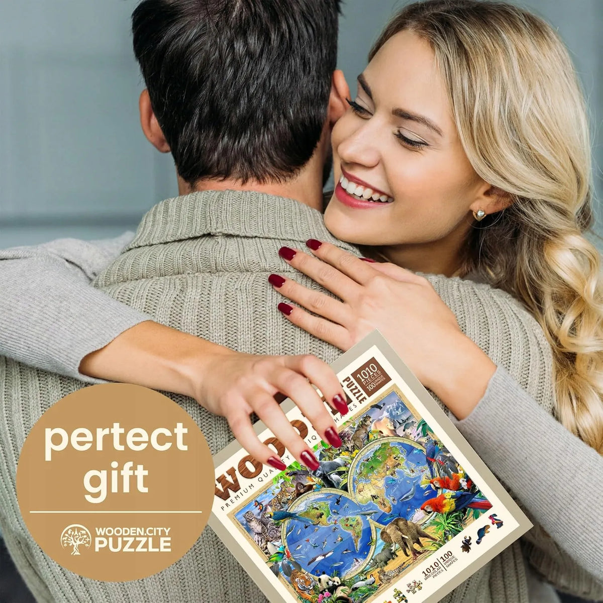Medinė dėlionė WoodenCity 1010 detalių Pasaulio gyvūnai