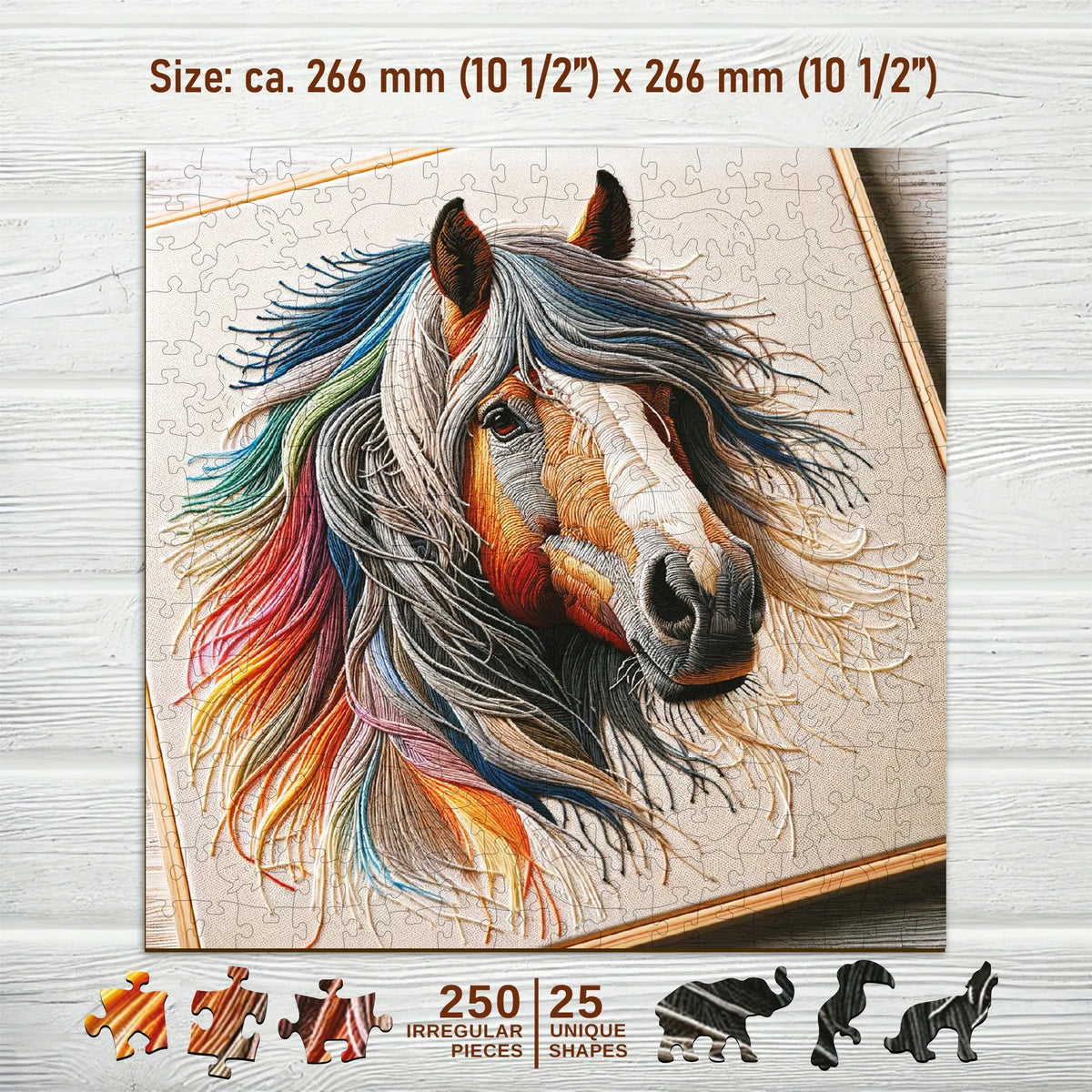 Medinė dėlionė Wooden.City, 250 detalių, Minkštas arklys