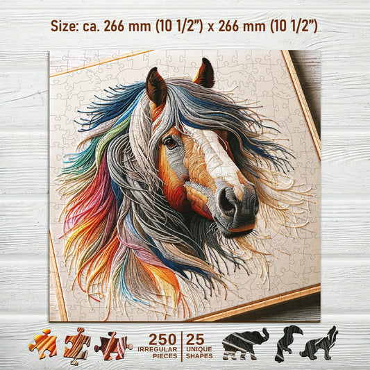 Medinė dėlionė Wooden.City, 250 detalių, Minkštas arklys