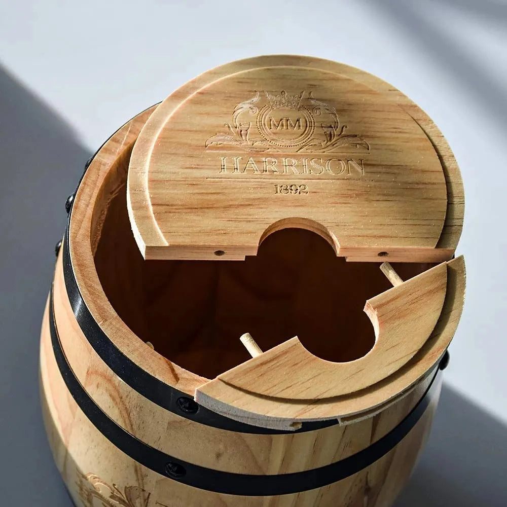 Medinė sandari vyno ir alkoholio statinė, 3 l, 28 x 20 x 26 cm, puiki dovana