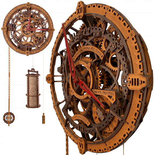 Medinis mechaninis modelis – industrinis laikrodis, skirtas surinkti savarankiškai