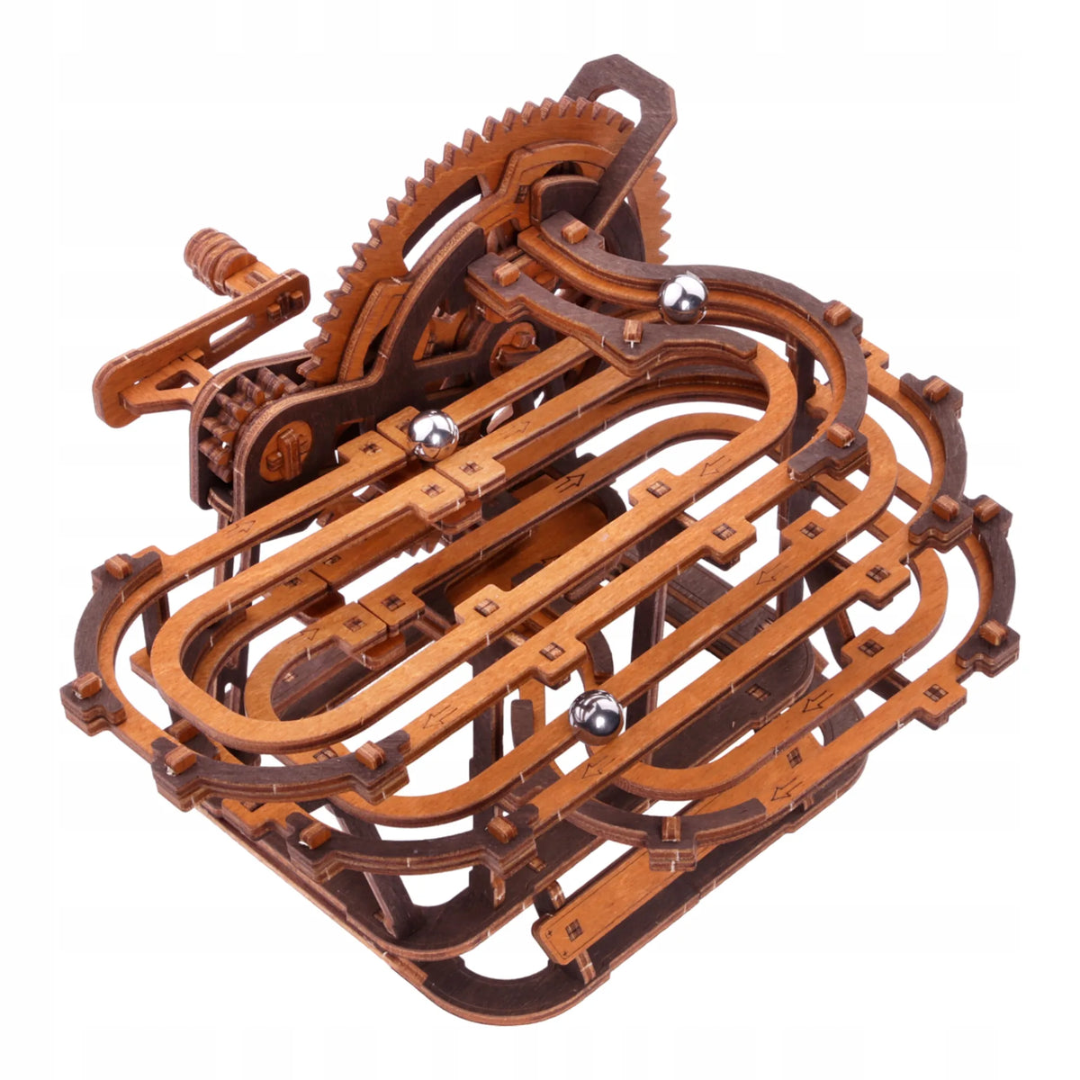 Medinis mechaninis rutuliukų takas 3D galvosūkis Marble Run Wooden.City