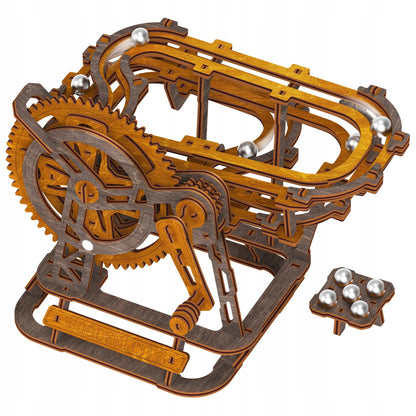 Medinis mechaninis rutuliukų takas 3D galvosūkis Marble Run Wooden.City