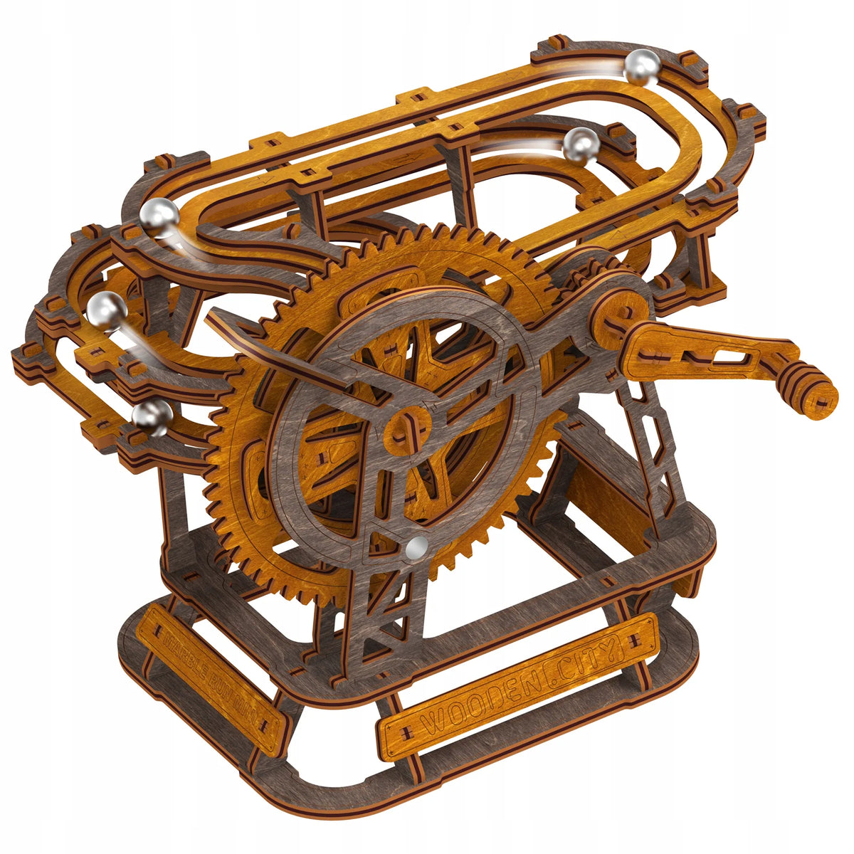 Medinis mechaninis rutuliukų takas 3D galvosūkis Marble Run Wooden.City