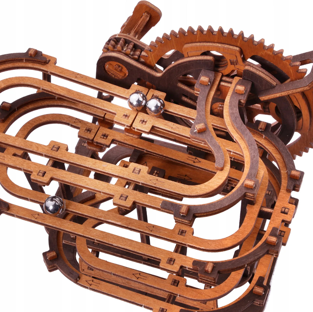 Medinis mechaninis rutuliukų takas 3D galvosūkis Marble Run Wooden.City