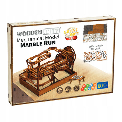 Medinis mechaninis rutuliukų takas „Marble Run“, 3D, WOODEN.CITY