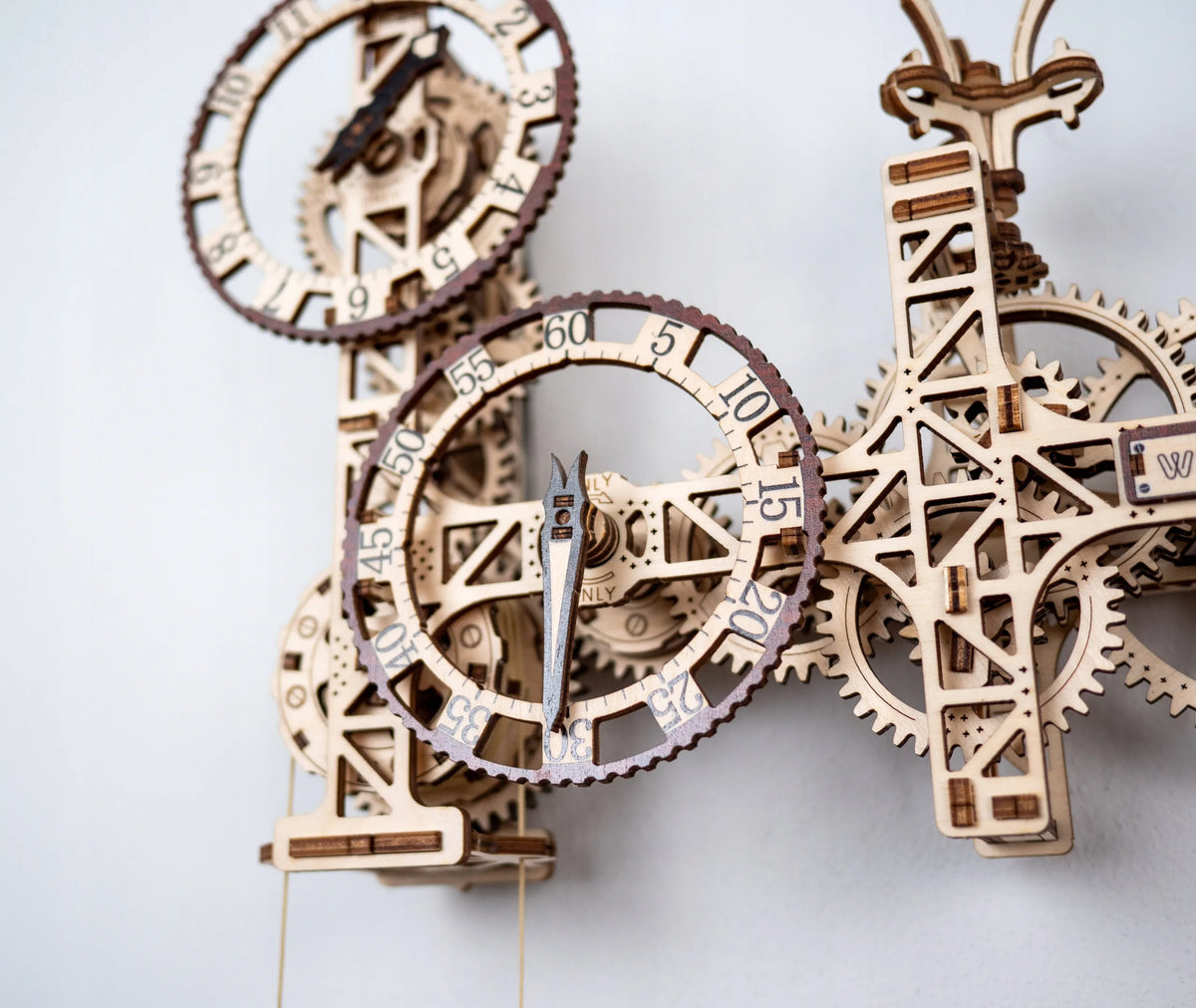 Medinis steampunk stiliaus sieninis laikrodis Wooden.City, 3D dėlionė