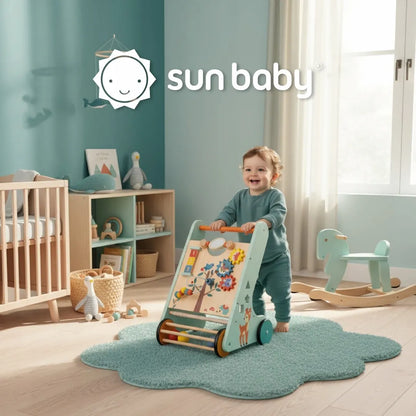 Medinis „Sun Baby“ stumdukas vaikui XXL su rūšiuokliu ir veiklos lenta