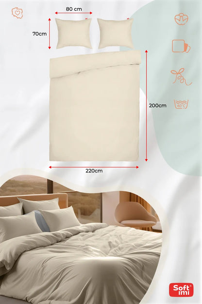 Medvilnės patalynės komplektas 200x220 cm + 2 pagalvių užvalkalai 70x80 cm