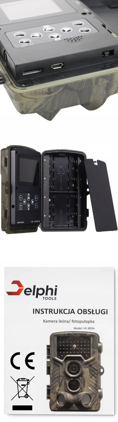Medžioklės kamera Delphi HC-800A, 24Mpx, Full HD, IR 940nm, IP65