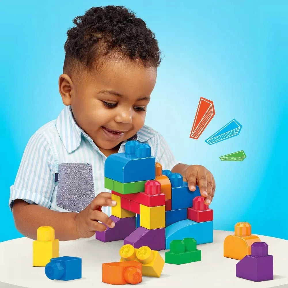 MEGA BLOKS Fisher-Price didelių kaladėlių rinkinys, 80 vnt., ECO krepšys, DCH63