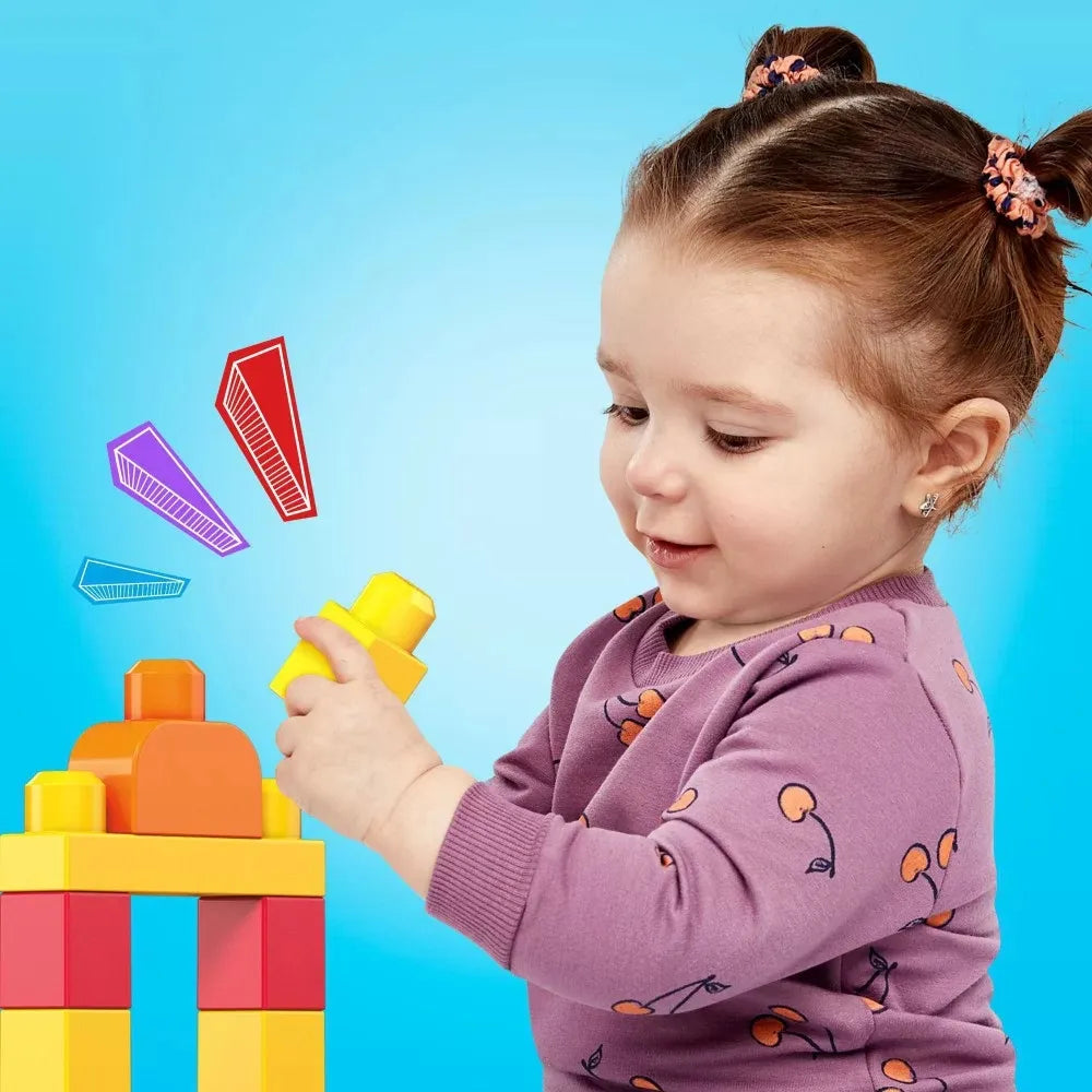 MEGA BLOKS Fisher-Price didelių kaladėlių rinkinys, 80 vnt., ECO krepšys, DCH63