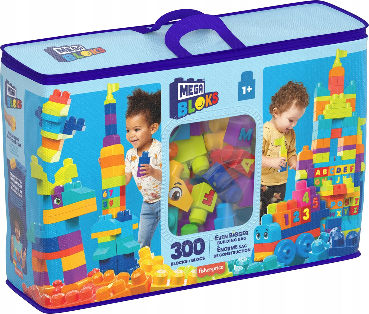MEGA BLOKS kaladėlių rinkinys, 300 didelių kaladėlių maiše, nuo 12 mėn.