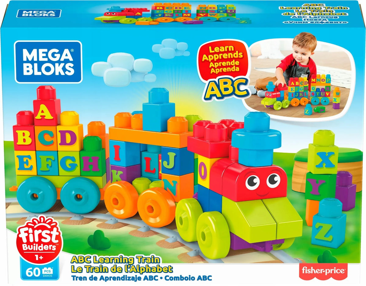MEGA BLOKS konstruktorius „Mano pirmasis ABC traukinukas“, 60 dalių