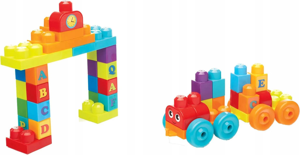MEGA BLOKS konstruktorius „Mano pirmasis ABC traukinukas“, 60 dalių