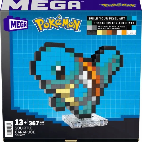 MEGA CONSTRUX kaladėlių rinkinys 367 el. POKEMON SQUIRTLE PIXEL ART