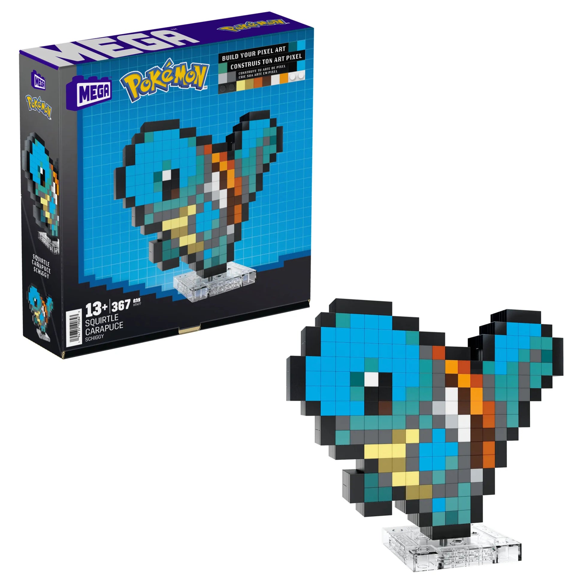 MEGA CONSTRUX kaladėlių rinkinys 367 el. POKEMON SQUIRTLE PIXEL ART