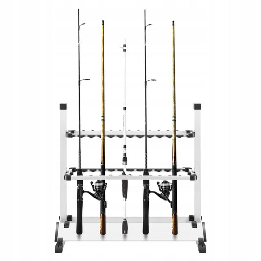 Meškerių stovas 24 meškerėms, aliuminio lydinys, 71.5*31*70 cm