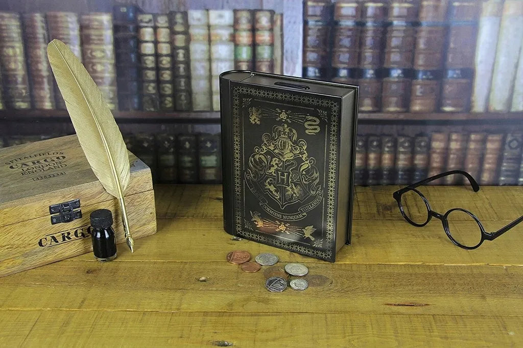 Metalinė taupyklė Harry Potter knyga 18 cm, dovana gerbėjui