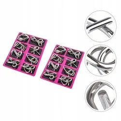 Metalinės vielinės galvosūkės „NAILS“, 8 vnt. rinkinys