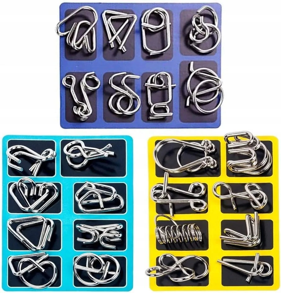 Metalinės vielinės galvosūkės „NAILS“, 8 vnt. rinkinys