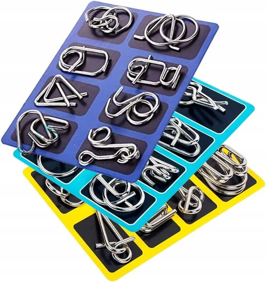 Metalinės vielinės galvosūkės „NAILS“, 8 vnt. rinkinys