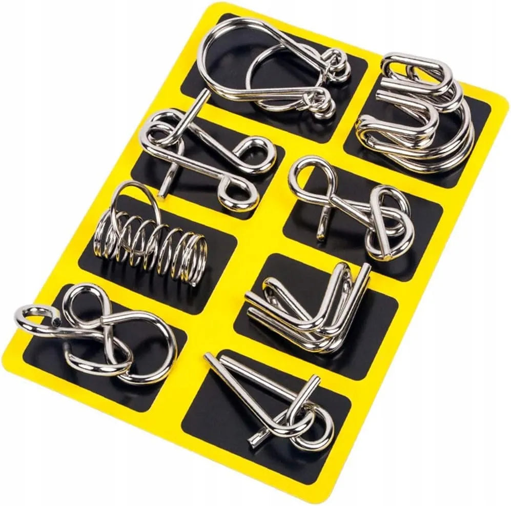 Metalinės vielinės galvosūkės „NAILS“, 8 vnt. rinkinys