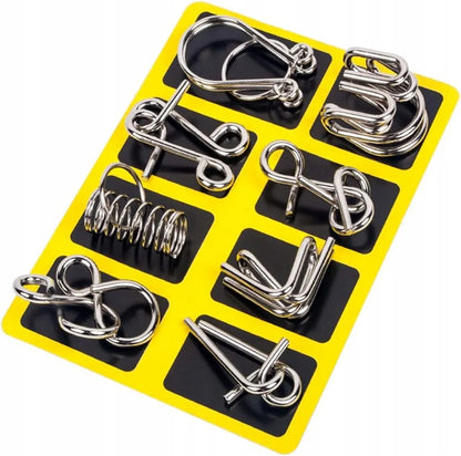Metalinės vielinės galvosūkės „NAILS“, 8 vnt. rinkinys