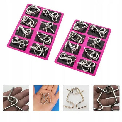 Metalinės vielinės galvosūkės „NAILS“, 8 vnt. rinkinys