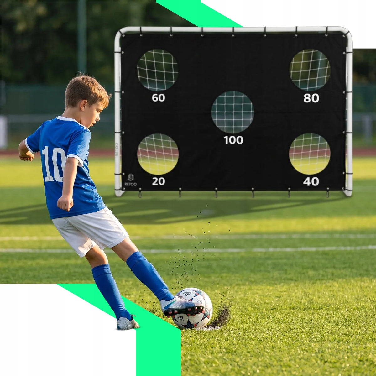 METALINIAI FUTBOLO VARTAI 240 × 170 CM SU TAIKLUMO TRENIRUOČIŲ SIENA, DR322