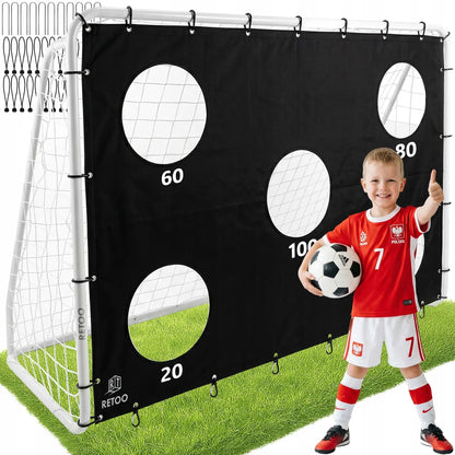 METALINIAI FUTBOLO VARTAI 240 × 170 CM SU TAIKLUMO TRENIRUOČIŲ SIENA, DR322