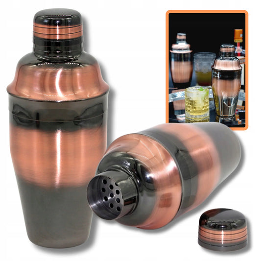 Metalinis baro plaktuvas Cobbler Deluxe gėrimams 550 ml, rudas ir juodas
