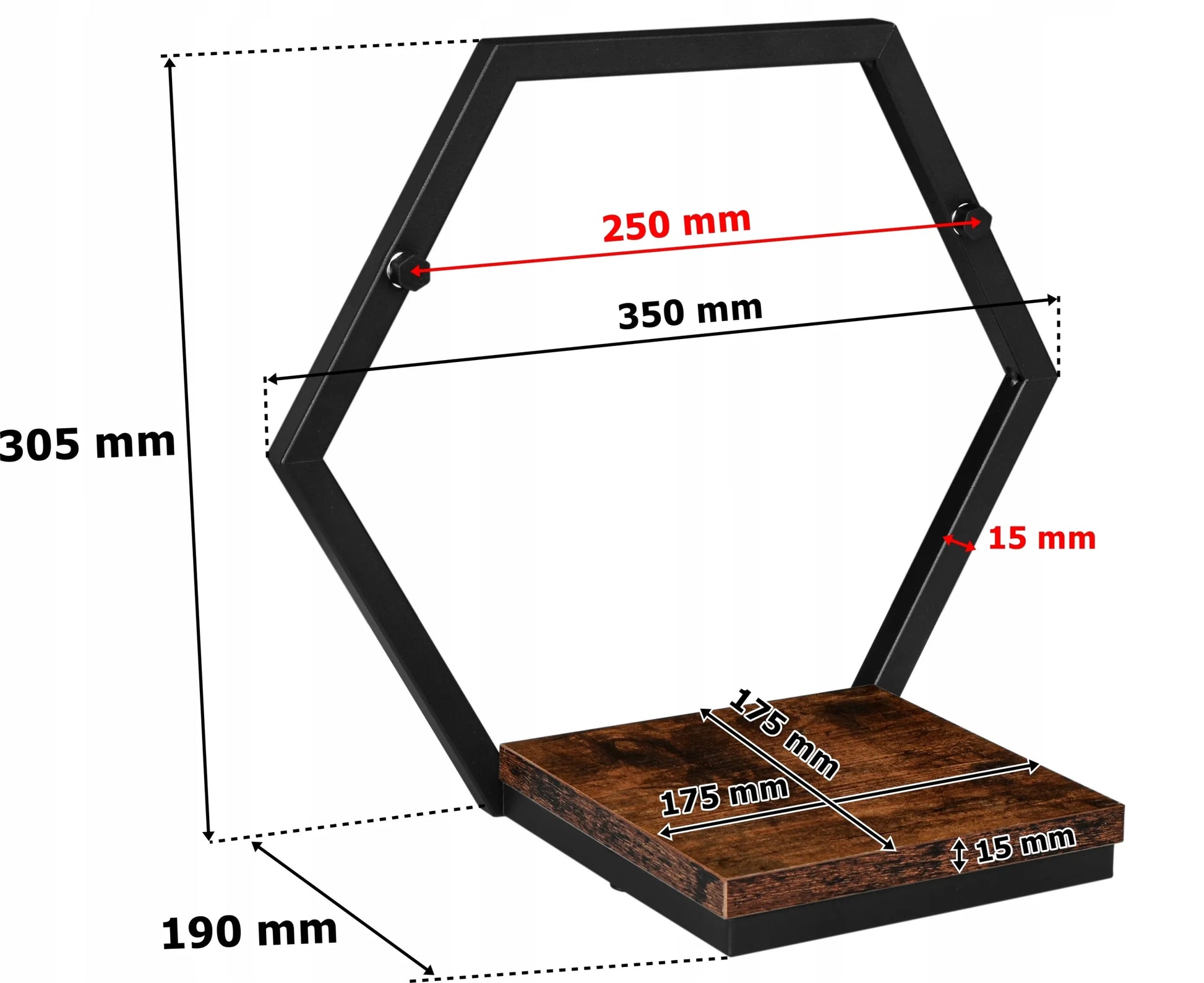 Metalinis gėlių stovas su juoda lentyna „Honung Rustic“ loft