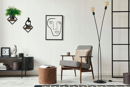 Metalinis sieninis vazonų laikiklis juodas Doron Rustic loft