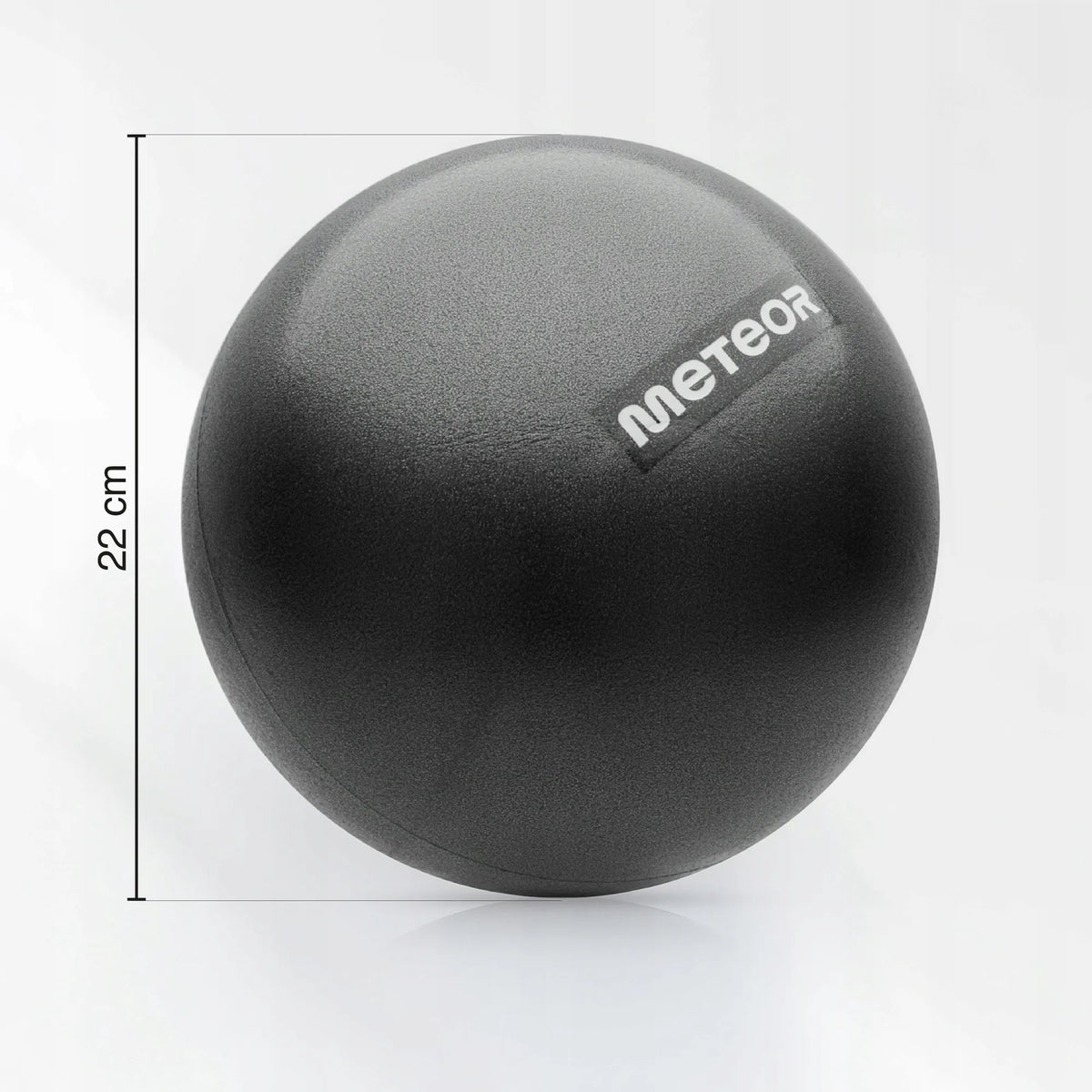 Meteor maža pripučiama pilateso ir reabilitacijos kamuolys, 22 cm, juodas